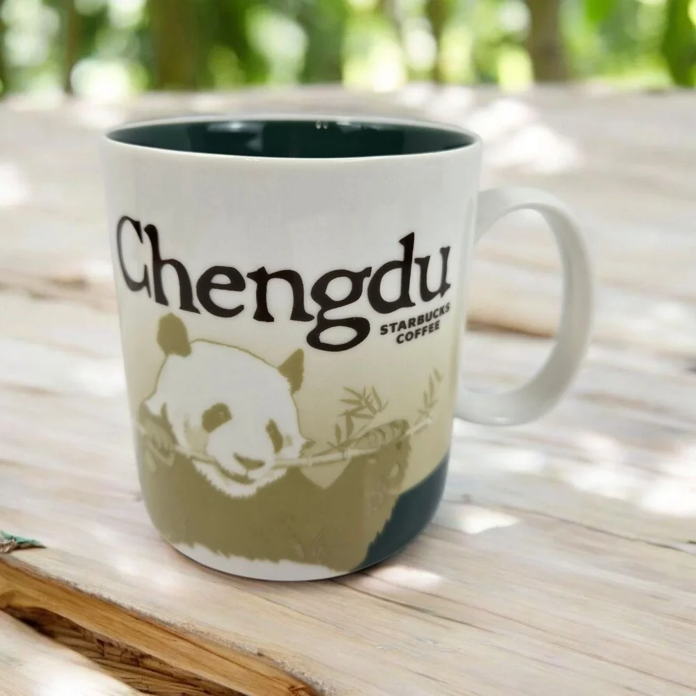 Starbucks CHENGDU Global Icon City Mug Happy Panda & Bamboo 16 Oz 2015 NWOT